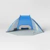 88"x102"' 2 People Beach Shelter Tent Broken Stripe Blue - Sun Squad™