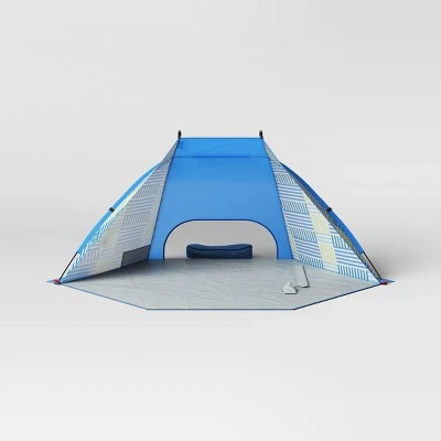88"x102"' 2 People Beach Shelter Tent Broken Stripe Blue - Sun Squad™ 1 88"x102"' 2 People Beach Shelter Tent Broken Stripe Blue - Sun Squad™