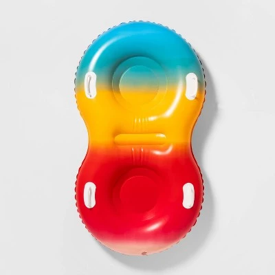 62" Rainbow Double Snow Tube Blue/Red/Yellow - Sun Squad™ 2 62" Rainbow Double Snow Tube Blue/Red/Yellow - Sun Squad™ - Image 2