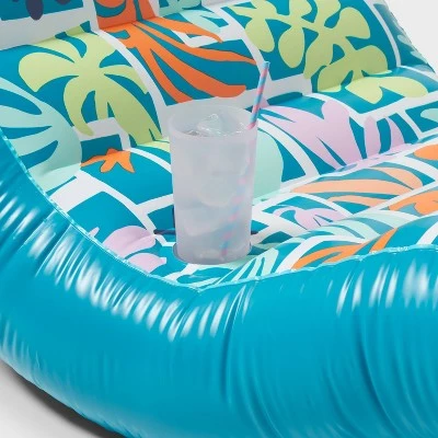 Inflatable Chaise Lounger Float - Sun Squad™ Blue 3 Inflatable Chaise Lounger Float - Sun Squad™ Blue - Image 3