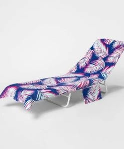 Chair Pocket Beach Towel Feather - Sun Squad™
