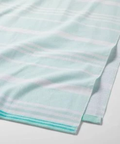 Striped Sand Resist Beach Towel Blue - Sun Squad™