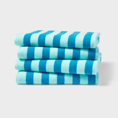 4pk Striped Beach Towels - Sun Squad™ Green 2 4pk Striped Beach Towels - Sun Squad™ Green - Image 2