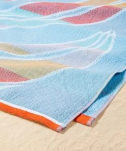 Palm Leaf Print Sand Resist Beach Towel - Sun Squad™
