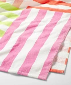 Sun Squad Shop 10 Striped Beach Towel Pink - Sun Squad™