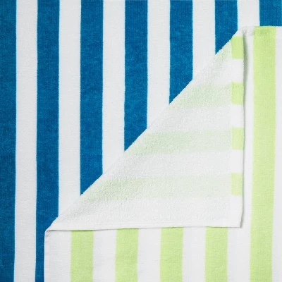 2pk Striped Beach Towels Blue/Green - Sun Squad™ 3 2pk Striped Beach Towels Blue/Green - Sun Squad™ - Image 3