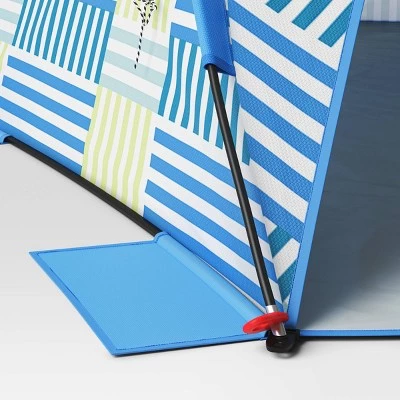 88"x102"' 2 People Beach Shelter Tent Broken Stripe Blue - Sun Squad™ 2 88"x102"' 2 People Beach Shelter Tent Broken Stripe Blue - Sun Squad™ - Image 2