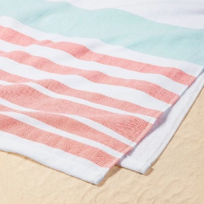 Warm Striped Sand Resist Beach Towel - Sun Squad™ 1 Warm Striped Sand Resist Beach Towel - Sun Squad™