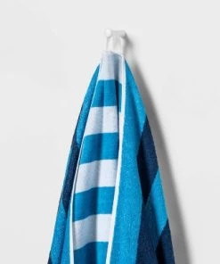 WOW Reversible Beach Towel Blue/White/Navy - Sun Squad™