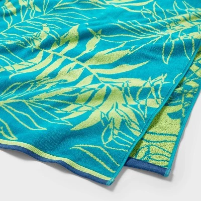 XL Jacquard Palm Leaf Beach Towel - Sun Squad™ 1 XL Jacquard Palm Leaf Beach Towel - Sun Squad™